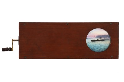 Lot 306 - Ship Crossing From Dover to Calais, Complex Mechanical Magic Lantern Slide