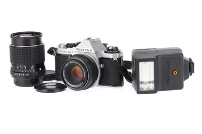Lot 130 - A Pentax ME Super 35mm SLR Camera and Lenses