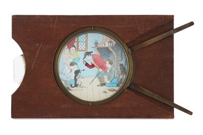 Lot 223 - ‘The Smoking Dog’ Hand-Painted Magic Lantern Lever Slide