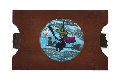 Lot 232 - Magic Lantern Slide of a Flying Witch and Cat