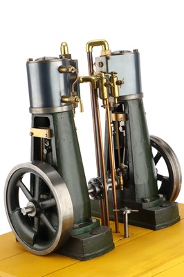 Lot 195 - A Large Twin Bottle Frame Steam Engine