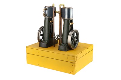 Lot 195 - A Large Twin Bottle Frame Steam Engine