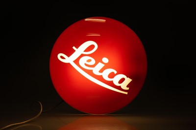 Lot 105 - An Illuminated Leica Red Dot Shop Display Advertising Sign