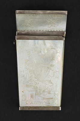 Lot 13 - A Silver-Mounted Mother-of-Pearl Lancet Case