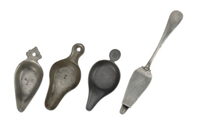 Lot 54 - Pewter Pap Boats and a Medicine Spoon