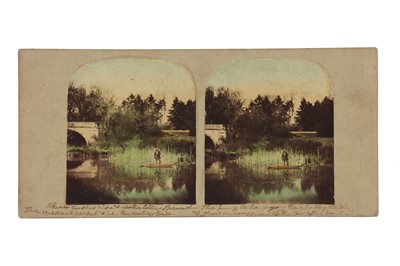 Lot 142 - T. R. Williams Stereocard, Scenes in Our Village, The Fish Pond