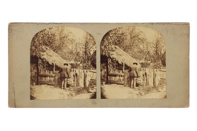 Lot 143 - T. R. Williams Stereocard, Scenes in Our Village, John Simms at His Pigstye