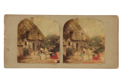 Lot 146 - T. R. Williams Stereocard, Scenes in Our Village, The Dame and Spinning Wheel