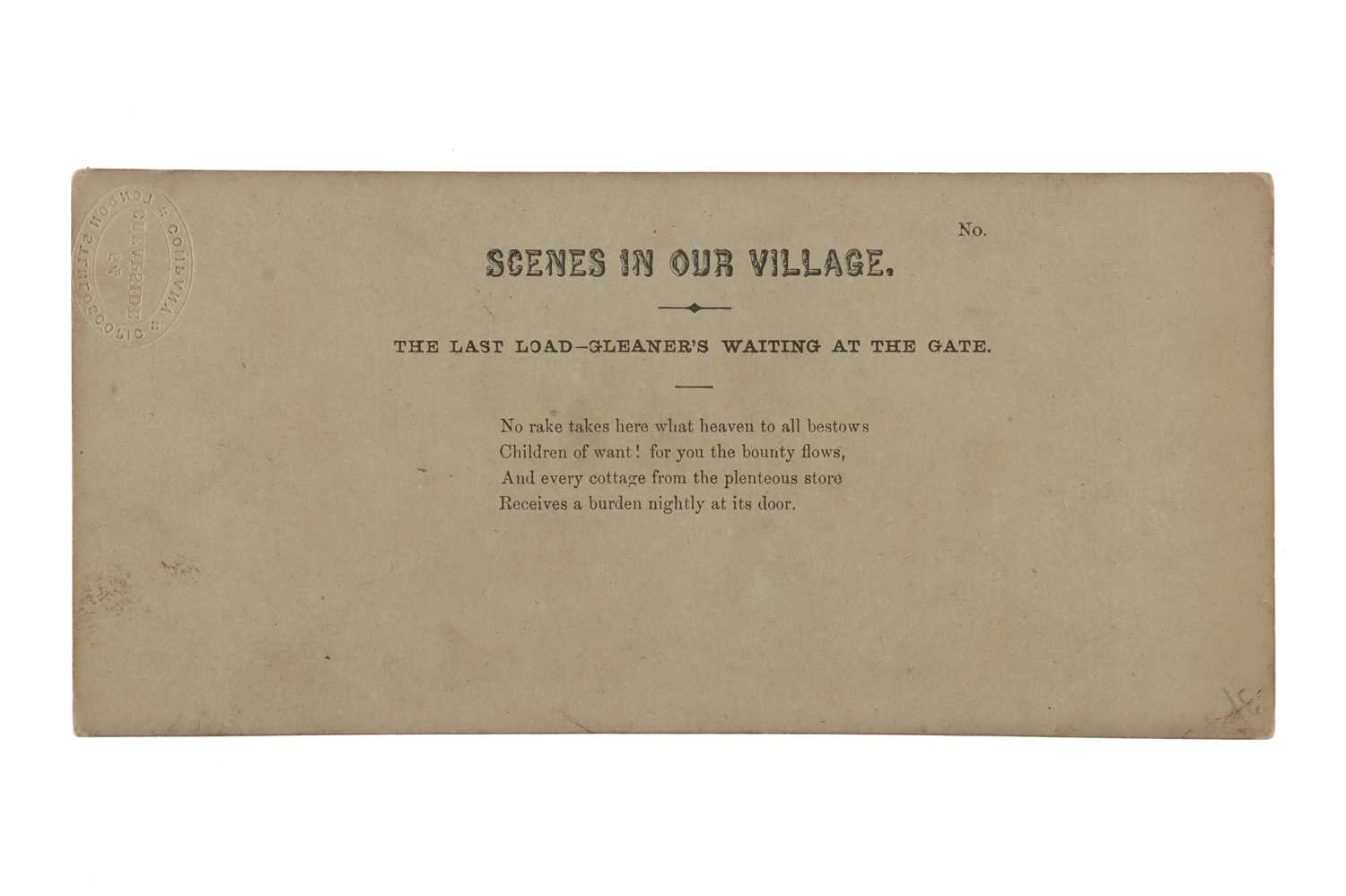 Lot 148 - T. R. Williams Stereocard, Scenes in Our