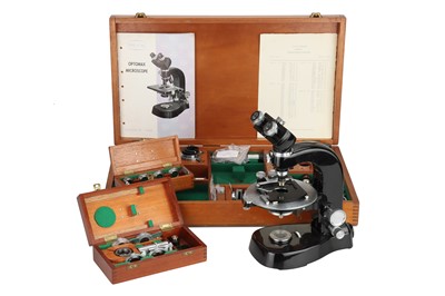 Lot 1086 - An Extensively Well Equipped Beck Optomax Research Binocular Microscope