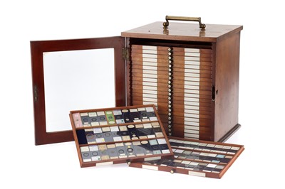 Lot 153 - Large Cabinet of fine Victorian Microscope Slides