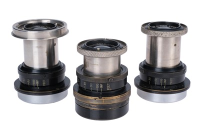 Lot 135 - Three 'Experimental' Ross Teleros f/5.5 4" Lenses