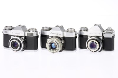 Lot 248 - A group of Zeiss Ikon Contaflex 35mm SLR Cameras