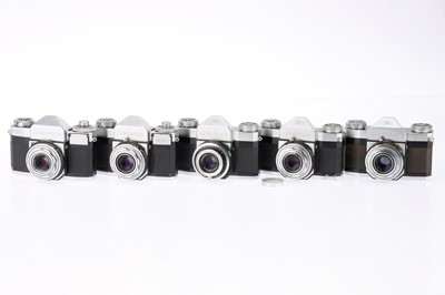 Lot 261 - A group of Zeiss Ikon Contaflex 35mm SLR Cameras