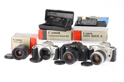 Lot 313 - A Group of Canon EOS 35mm SLR cameras and accessories