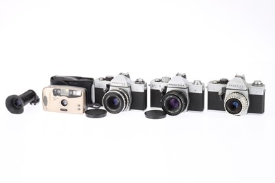 Lot 251 - A Group of Praktica 35mm SLR Cameras and a Compact Camera