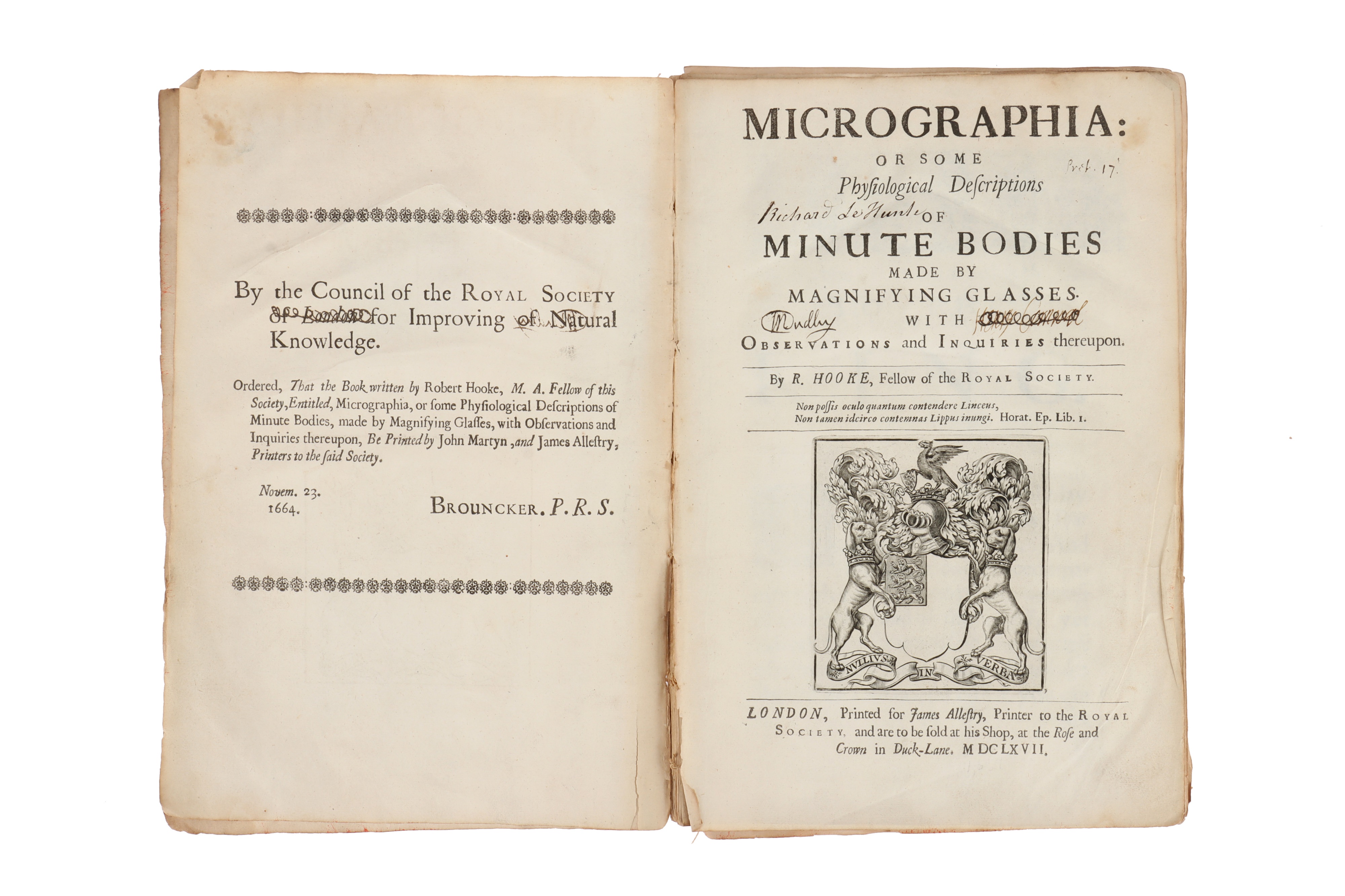 Lot 1253 - Hooke, Robert, Micrographia,