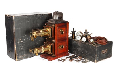 Lot 201 - A Well Equipped Biunial Magic Lantern By Newton & Co