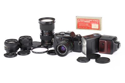 Lot 303 - A Canon T60 35mm SLR Camera Outfit