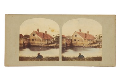 Lot 169 - T. R. Williams Stereocard, Scenes in Our Village, A Cottage on the Banks of the River