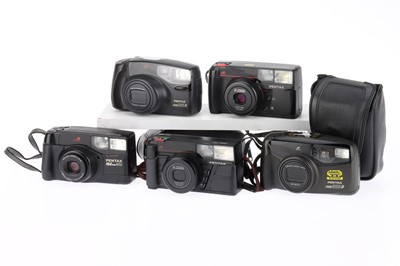 Lot 221 - A Selection of 35mm Pentax Automatic Compact Cameras