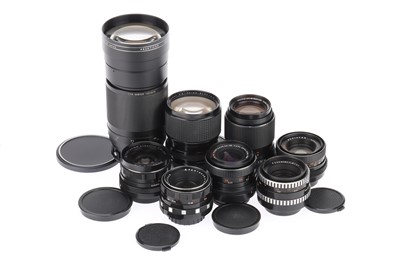 Lot 582 - A Selection of Praktica Compatible M42 Lenses