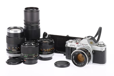 Lot 321 - A Canon AV-1 35mm SLR Camera Outfit