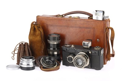 Lot 120 - A Zeiss Ikon Contax I(c) 35mm Rangefinder Camera and Lenses