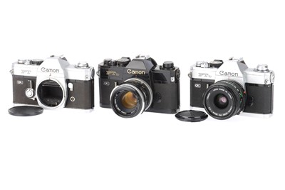 Lot 327 - A Group of F-series Canon 35mm SLR Cameras