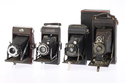 Lot 508 - Four Folding Roll Film Ensign  and Kodak Cameras