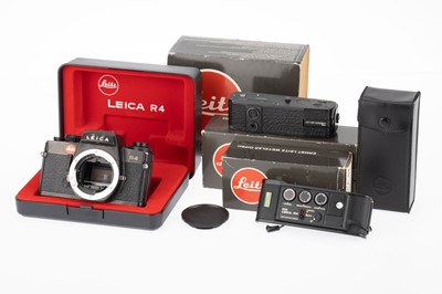 Lot 57 - A Leica R4 35mm SLR Camera Body, Data Back and Motor Drive