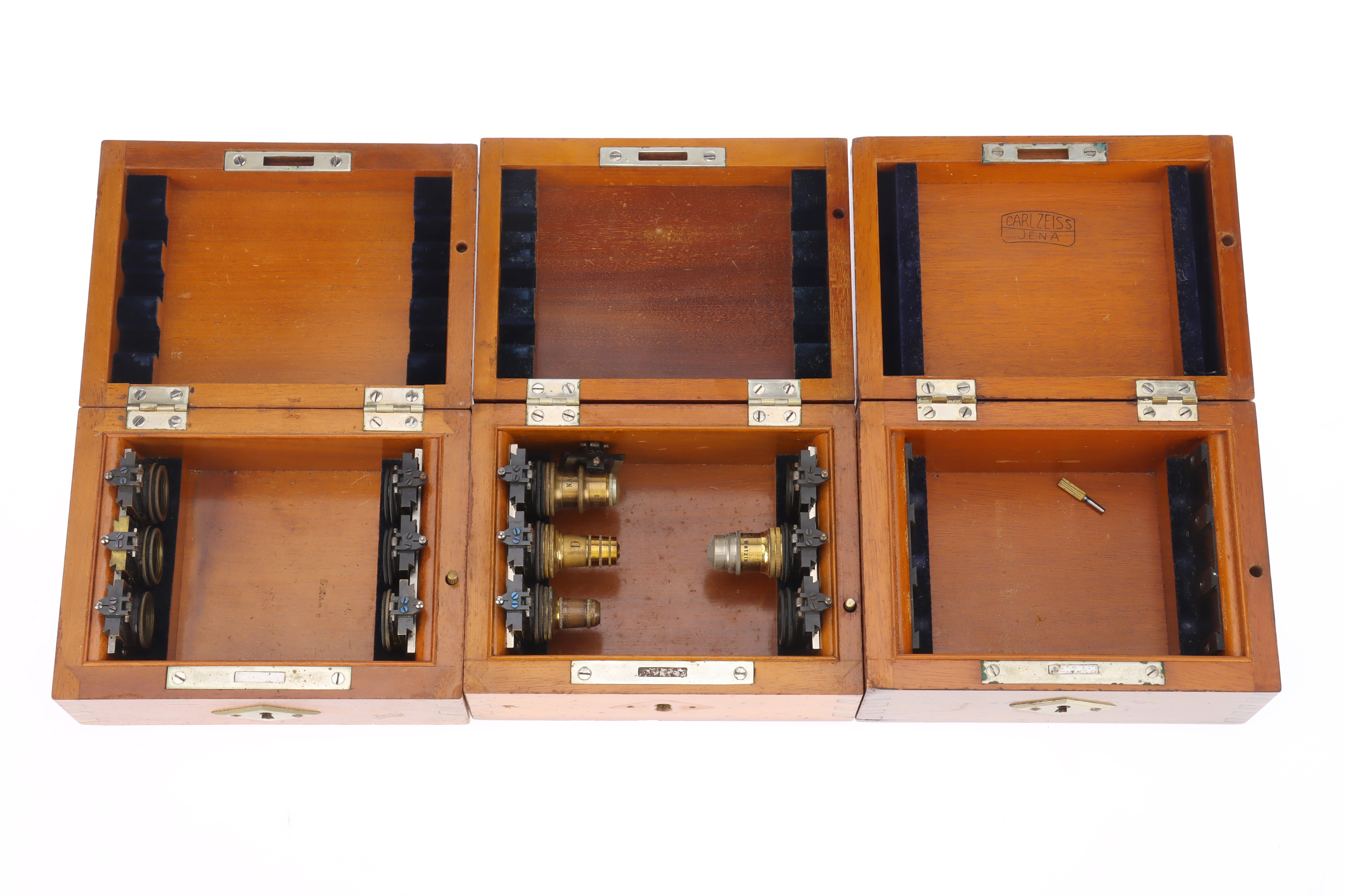 Lot 1110 - Zeiss Microscope Objective Boxes,