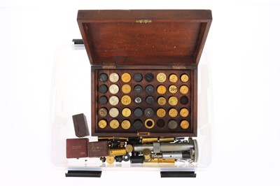 Lot 1156 - Large Wooden Case of Microscope Objectives