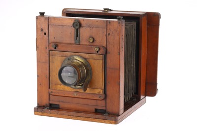 Lot 881 - A G. Mason & Co. Glasgow Square Plate Mahogany & Brass Stand Camera