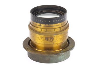 Lot 636 - An E Krauss Brass f/6.3 50cm Tessar Lens