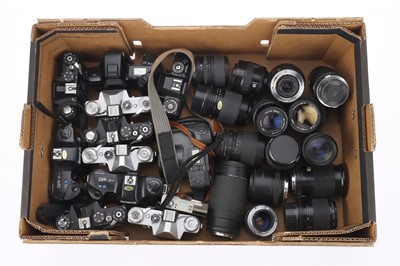 Lot 28 - A Large Selection of 35mm Camera Bodies and Lenses