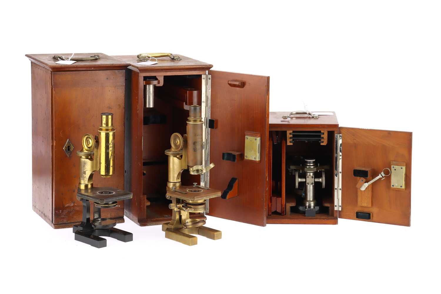 Lot 1093 - 3 Cased Microscopes by Carl Zeiss Jenna