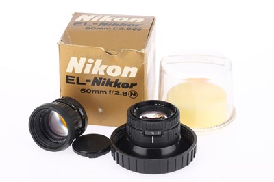 Lot 383 - A Nikon Enlarging Lens and a Pentax-110 Camera Lens