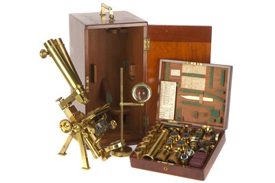 Lot 306 - An Exceptionally Rare & Fine Powell & Lealand No.2 Binocular Microscope