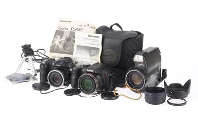 Lot 243 - Two Digital Bridge Cameras and a Yashica Samurai Camera