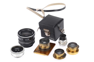 Lot 310 - A Selection of Various Brass and Other Camera Lenses