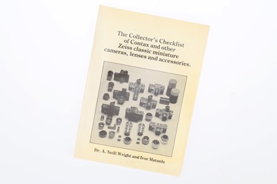 Lot 773 - A Copy of "The Collector's Checklist of Contax...", Wright, Matanle