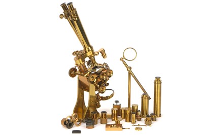 Lot 311 - A Large & Impressive Ross No.1 Binocular Microscope Outfit
