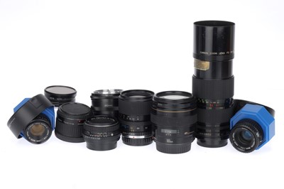 Lot 345 - A Selection of Canon and Pentax Fit Lenses Accessories