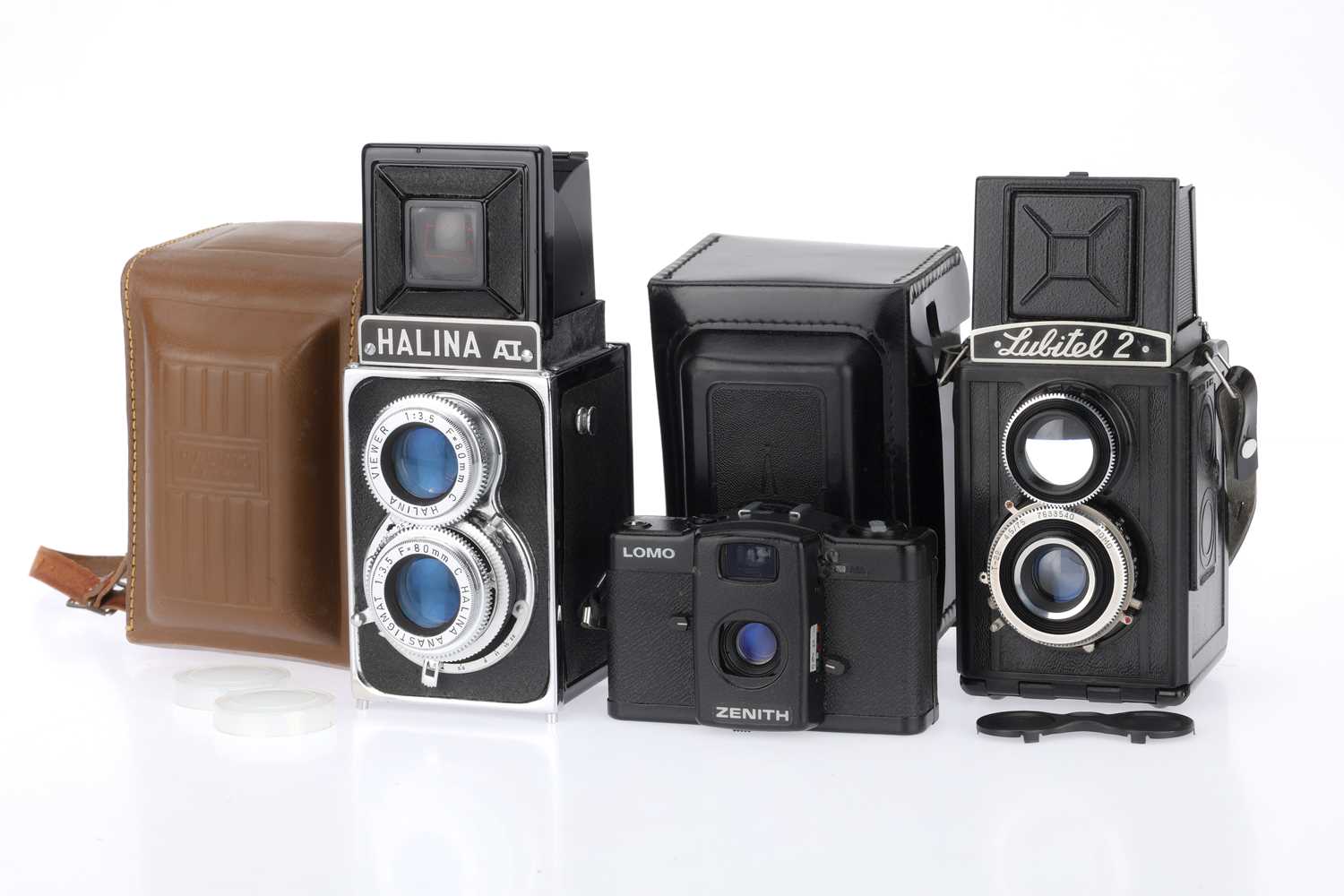 Lot 77 - A Lomo LC-A Camera and a Pair of TLR Cameras