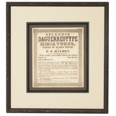 Lot 188 - An American Period Advertising Poster For A Travelling Daguerreotype Photographer
