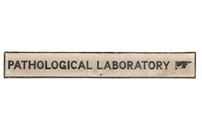 Lot 1 - Original Cast Aluminium Hospital Sign for 'PATHOLOGICAL LABORATORY'