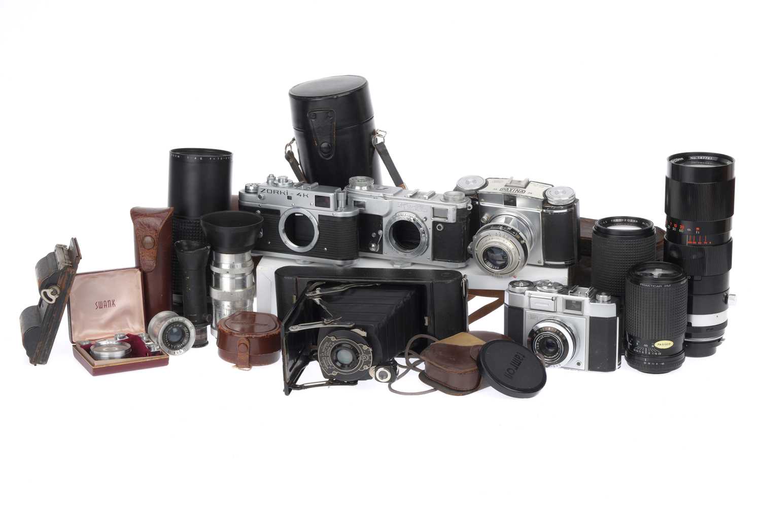 Lot 229 - A Selection of Film Cameras and Lenses,