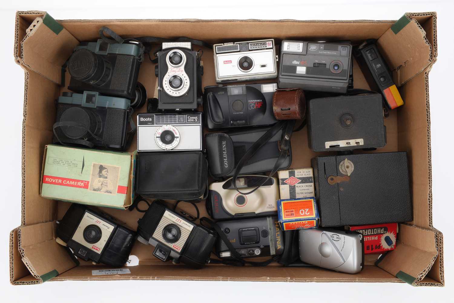 Camera Shot Box Lot 244 - A Mixed Selection of Box and Compact Cameras.