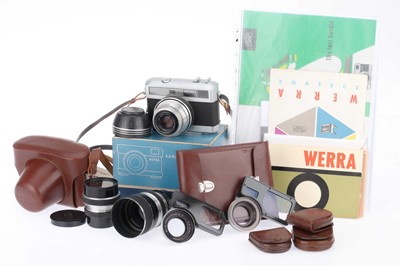 Lot 110 - A Werra 3 35mm Rangefinder Camera Outfit